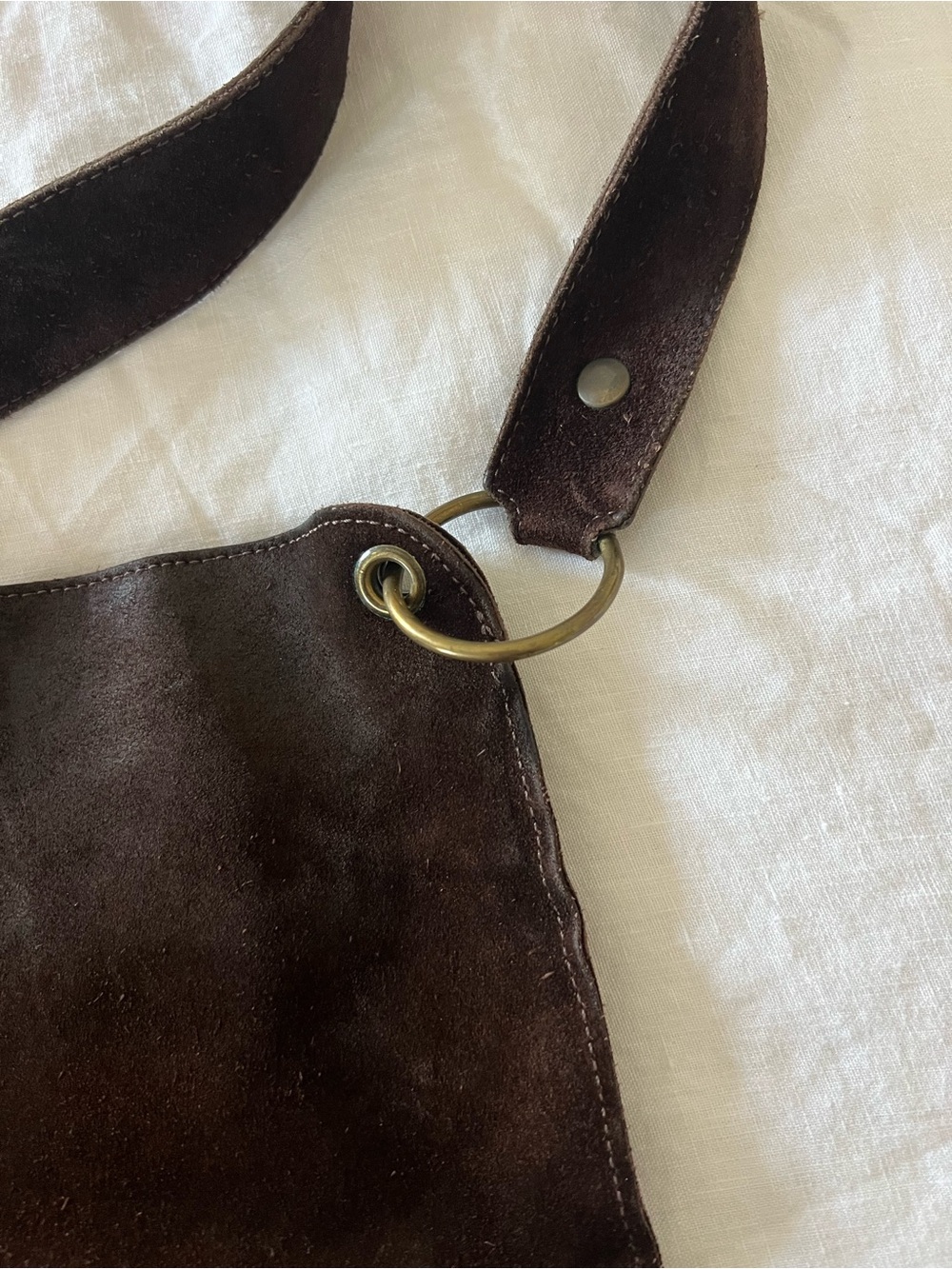 Chan Luu Dark Brown Suede Shoulder Bag - Picture 3 of 6